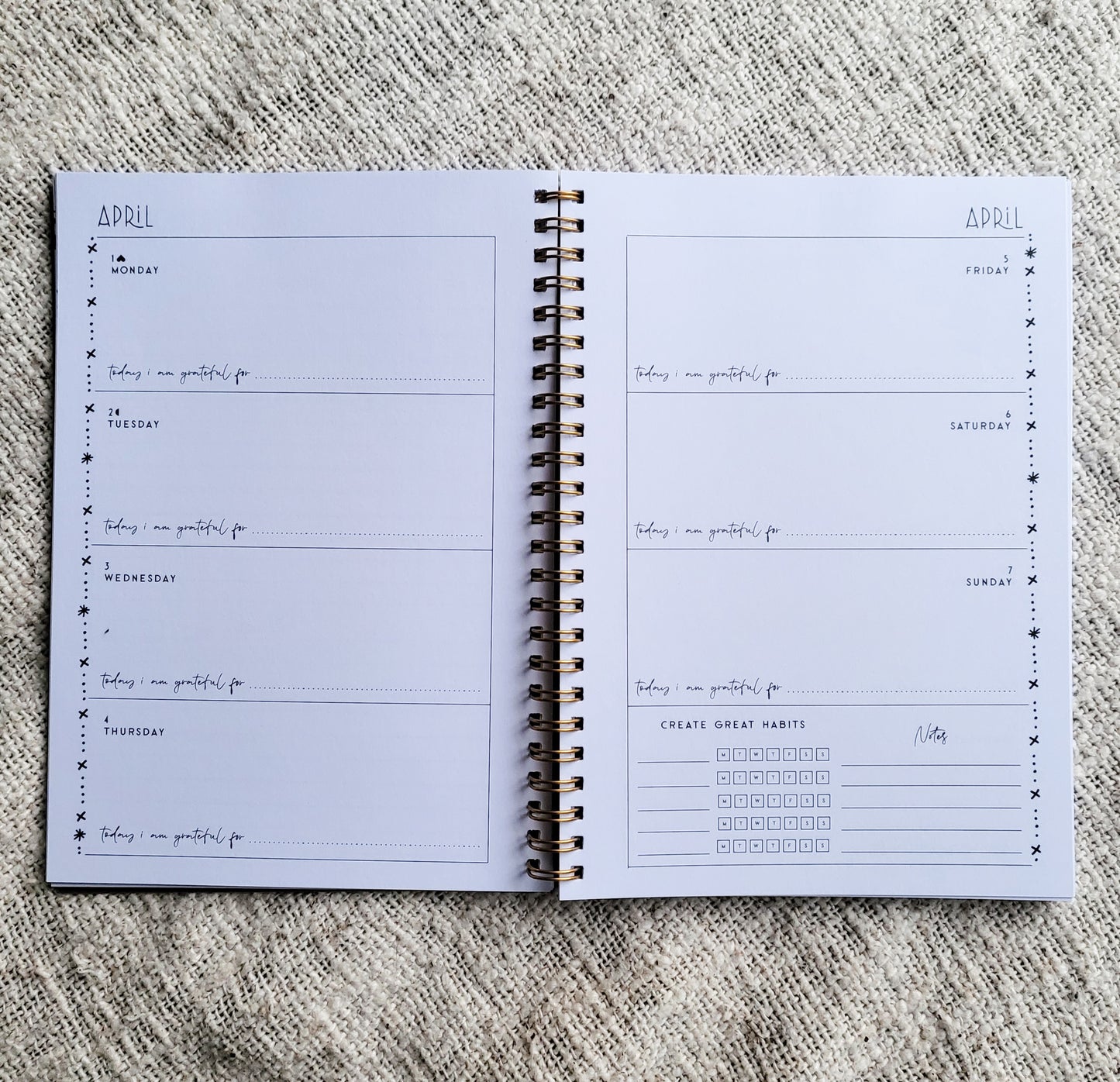 2024 Conscious Mae Diary Internal Weekly pages