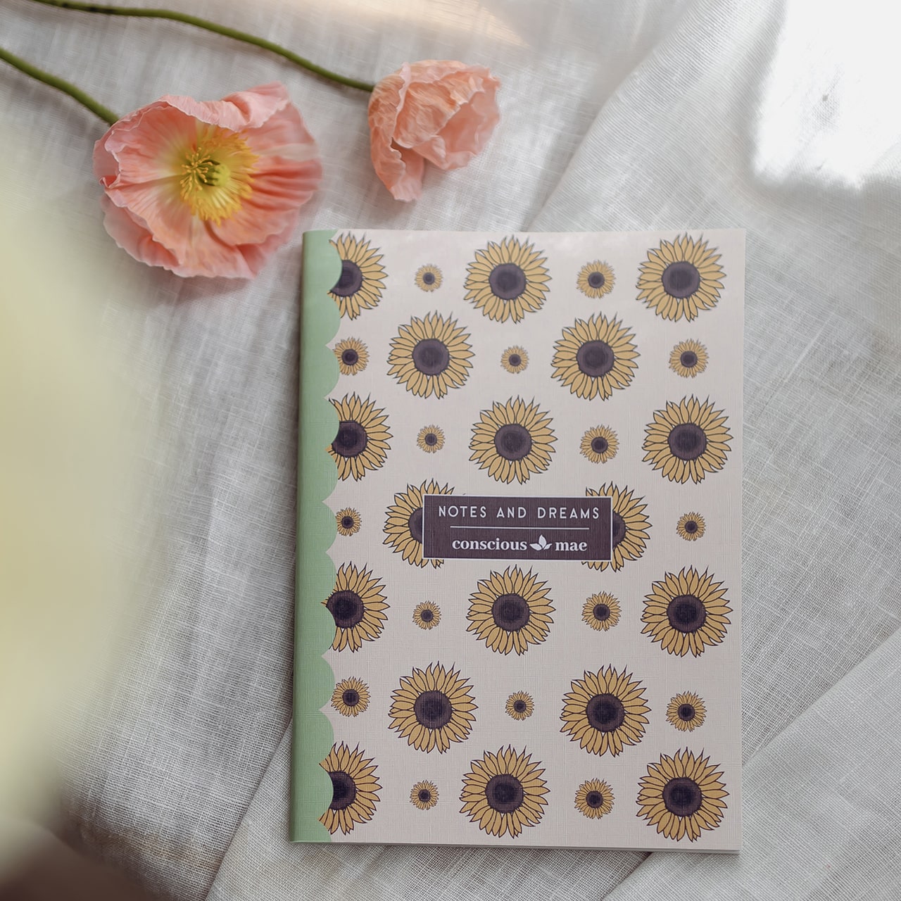 A5 Sunflower notebook, Blooming Thoughts.