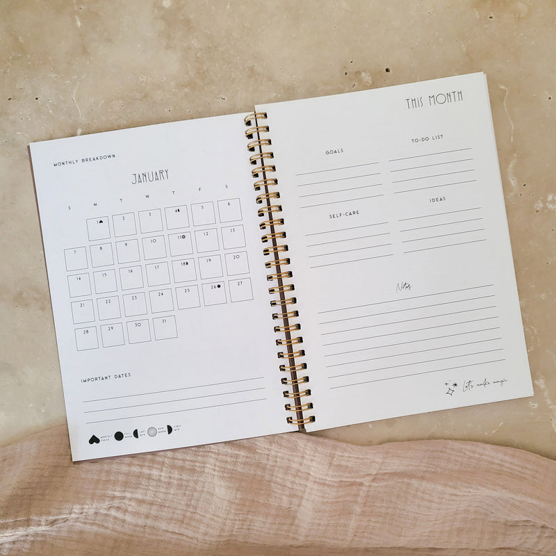 2024 Conscious Mae Diary Monthly Overview Page